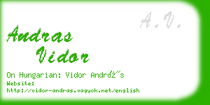 andras vidor business card